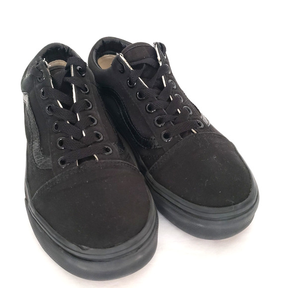 VANS Off The Wall SIZE 4 (MENS) 5.5 (WOMEN) Youth Lace Up Sneakers Black - Picture 3 of 13